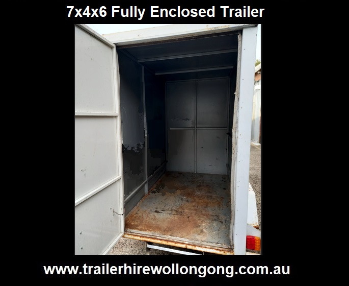 7x4x6-fully-enclosed-white-trailer-inside-for-hire-in-wollongong